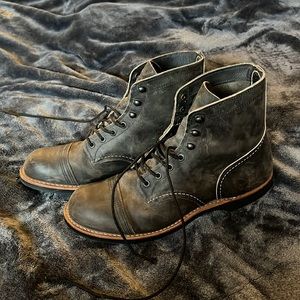 Red Wing Iron Rangers, men’s size 9.5 (Charcoal Rough and Tough)